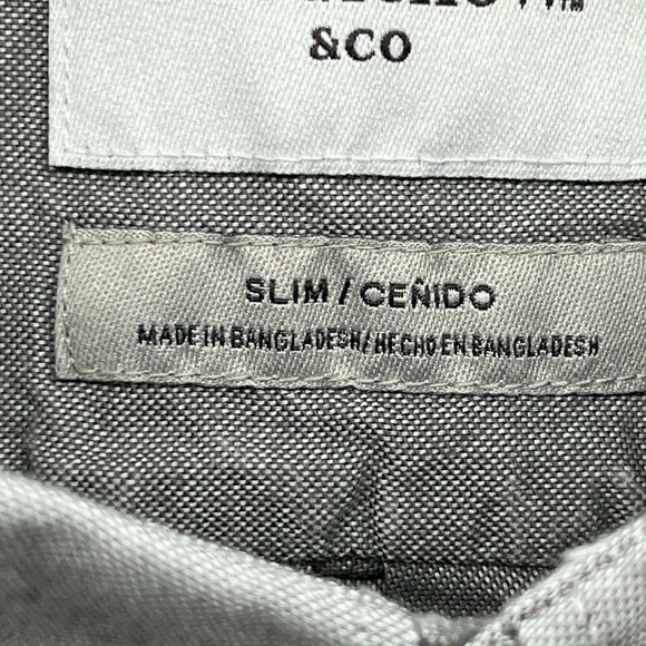 Goodfellow Shirt Men's XL Long-sleeve Button-down Slim Fit Gray Geometri… - Picture 6 of 7